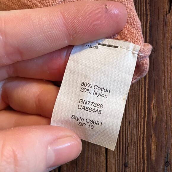 Madewell Peachy Pink Cotton Blend Button Front Long Sleeve Cardigan Size XXS - Picture 5 of 6